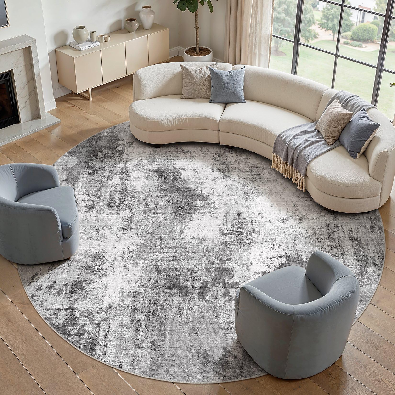 TARANCH Washable Round Rug