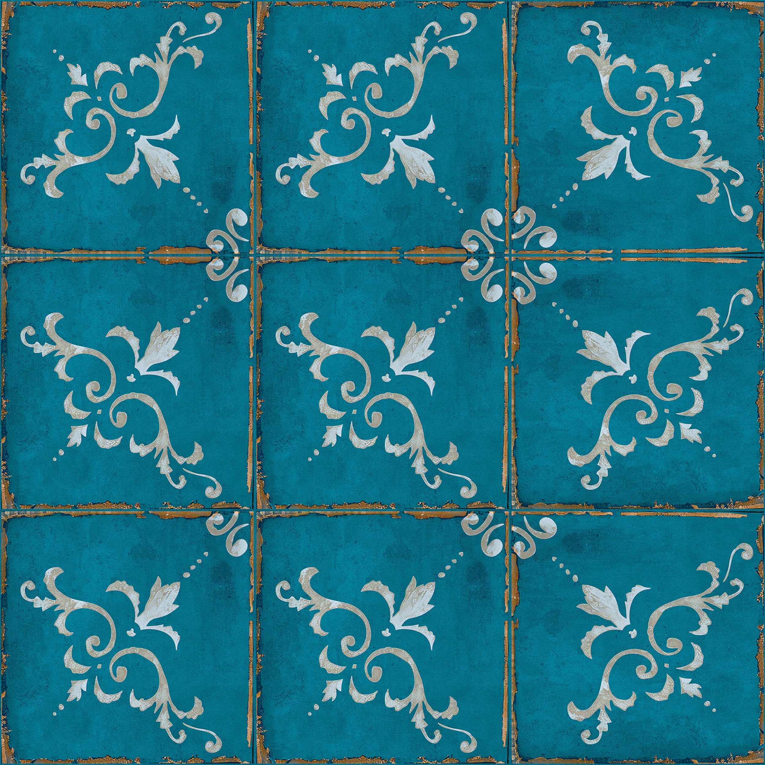 THE NISHA 24 PC Pack (4 X 4) Thin Art Artistic Bohemian Peel and Stick Wall Sticky Backsplash Vinyl Waterproof Removable Tile Sticker Decals for Bathroom & Kitchen, 4x4 Inch, Vintage Greek Touch 2008