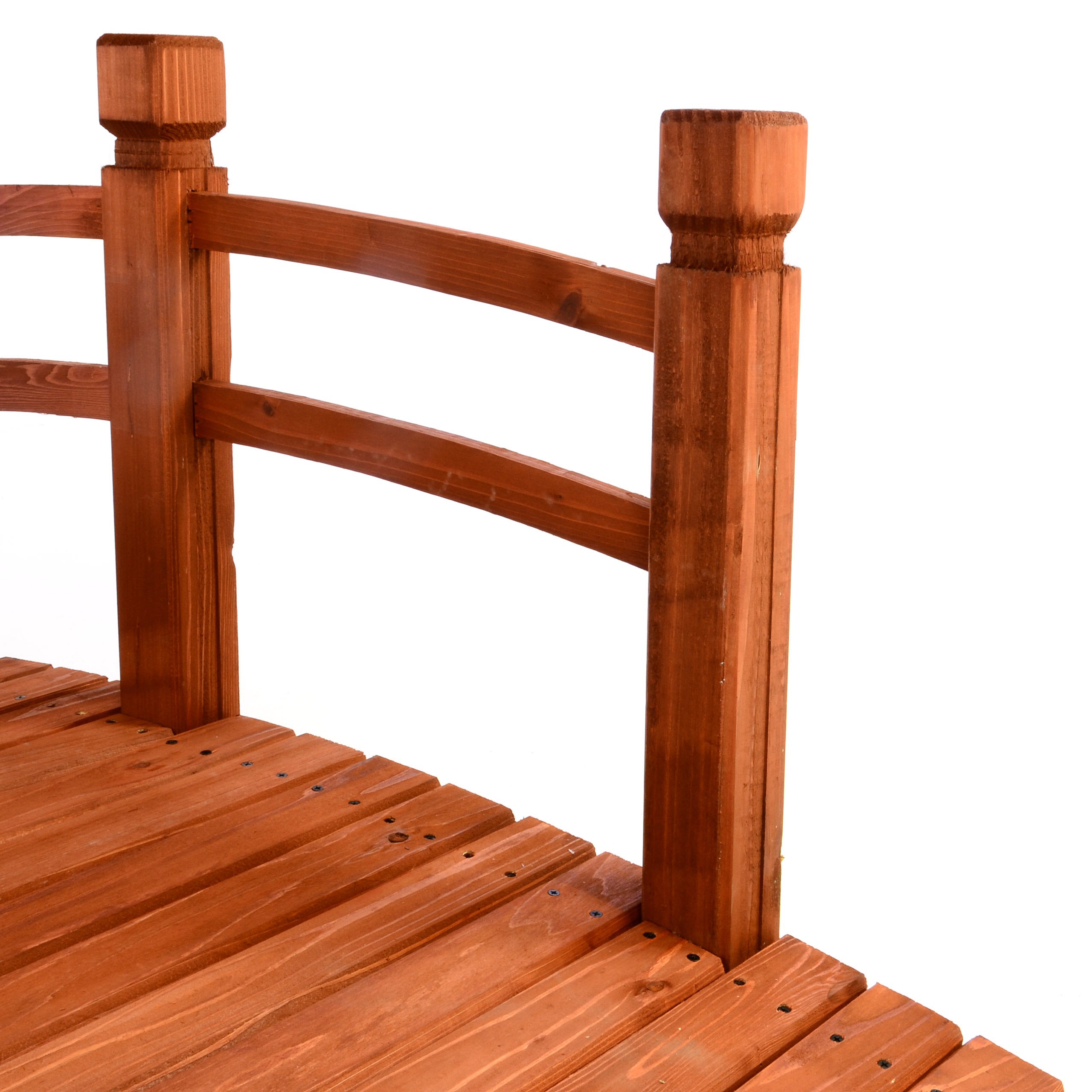 Nexos Gartenbrücke Arizona mit Geländer aus imprägnierten Holz – Rot Braun