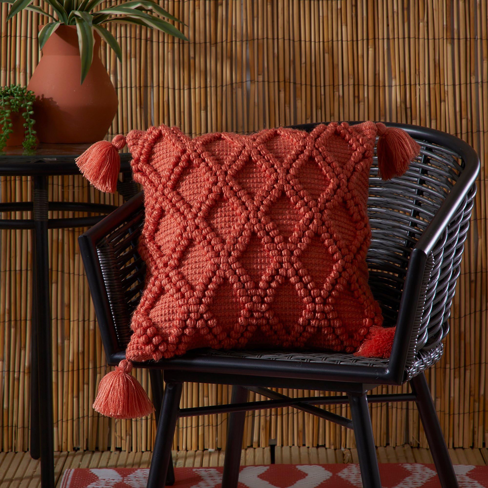 Drift Alda Terracotta Outdoor/indoor Durable Filled Cushion from B&Q