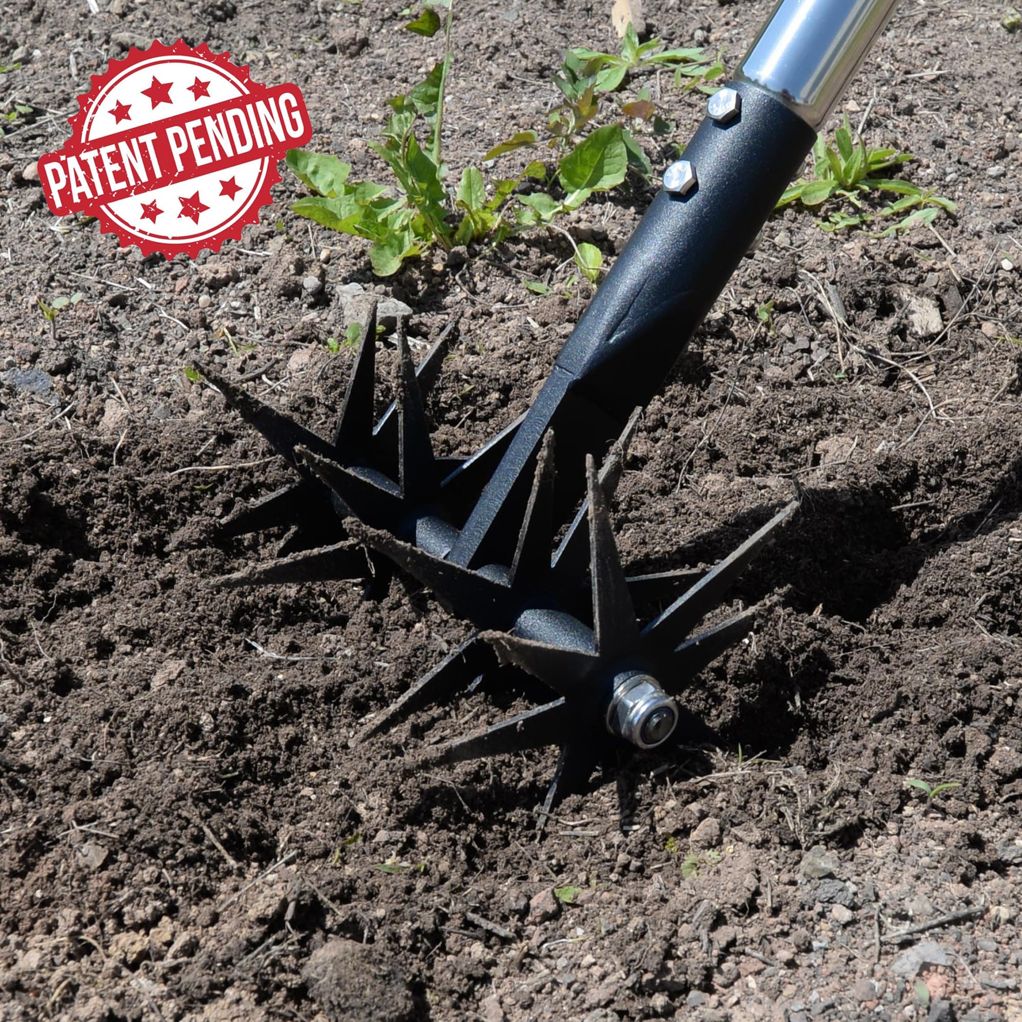 Cultivateur rotatif 167,6 cm acier à ressort poignée réglable acier inoxydable outil manuel ameublir sol