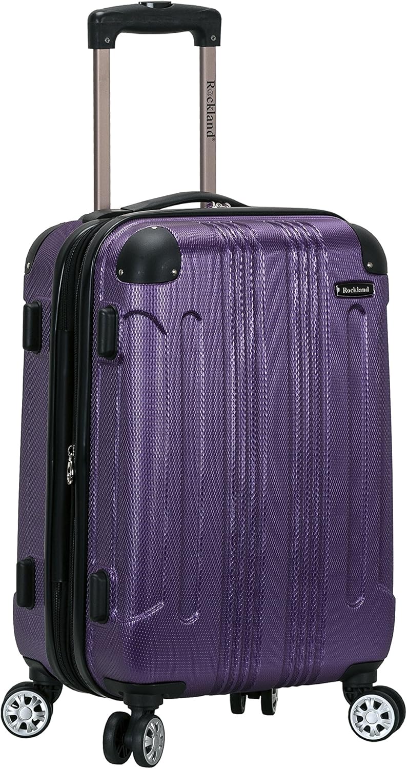 Rockland London Hardside Expandable Luggage with Spinner Wheels, Purple, Carry-On 20-Inch Purple Carry-On 20-Inch