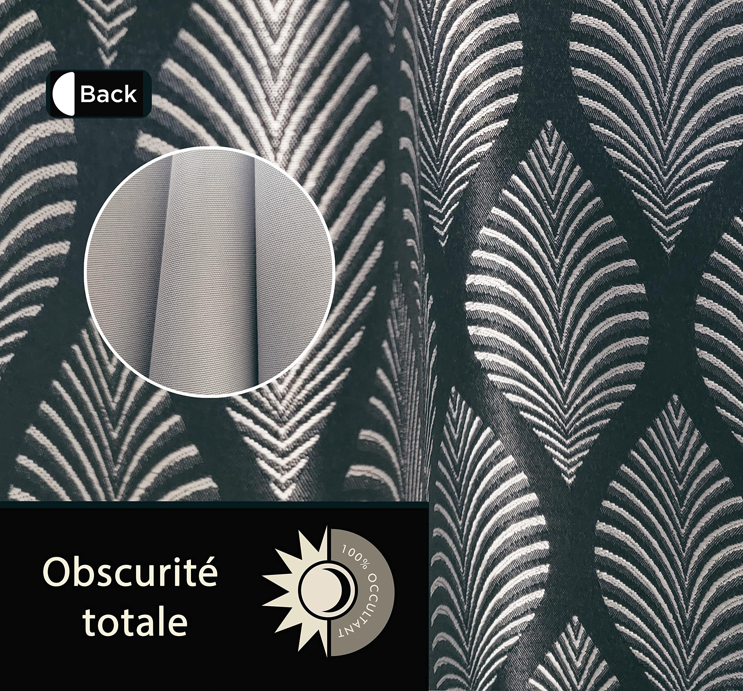 Atout Ciel Rideau Fantaisie 100% occultant à œillets 140x240cm prêt a Poser, Gris Anthracite