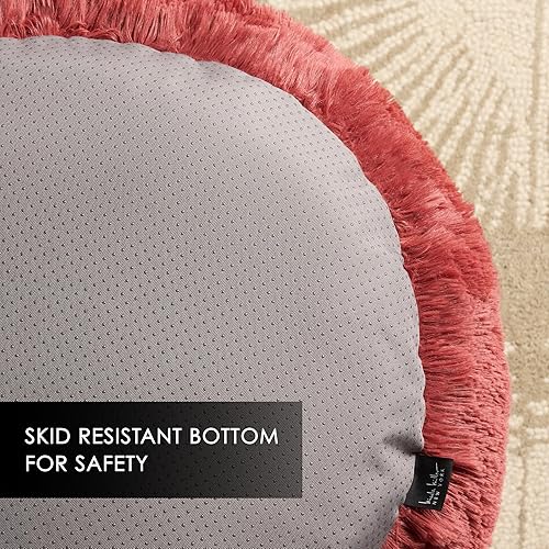 Miniatura 6 de Nicole Miller New York PET Ellie - Cama mullida para mascotas en forma de dona, afelpada, acogedora y relajante, parte inferior antideslizante, 100%