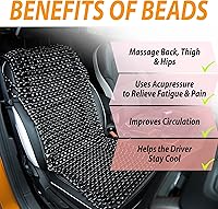 Vista 6 de ZONETECH Royal - Funda de asiento con cuentas de madera natural y funda de asiento cómoda con cuentas de madera negra