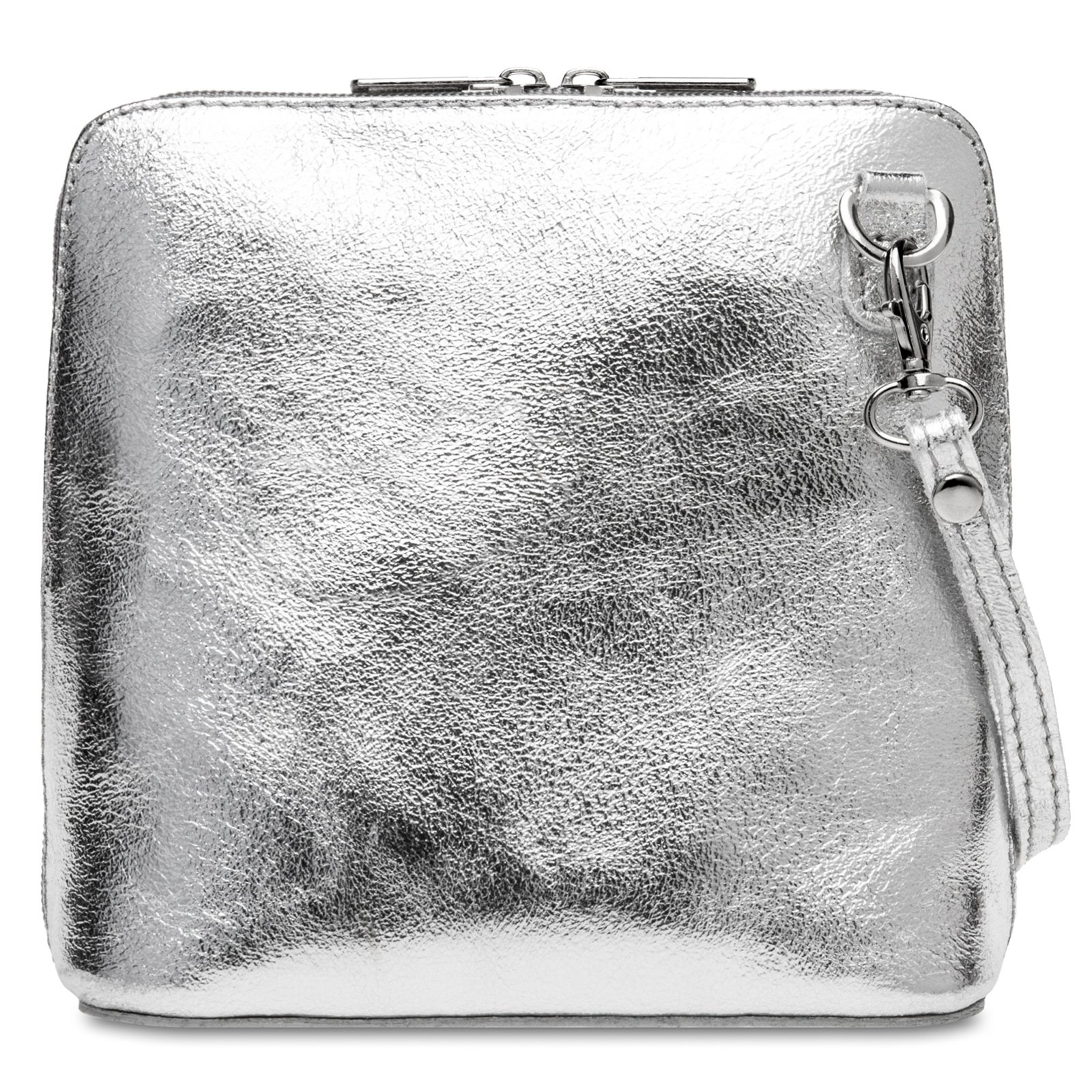 Caspar Kleine Elegante Leder Clutch Damen Umhängetasche in metallic Optik - CLASSIC LINE - Modell No.778 - Made in Italy