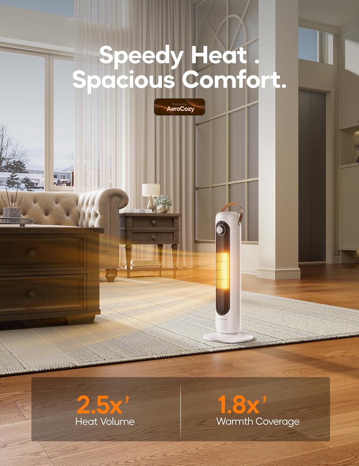 Space Heater, 9 Heat Setting, 9-Hour Timer, Portable A - 1
