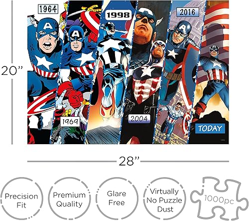 Miniatura 2 de AQUARIUS Marvel Captain America - Rompecabezas de 1000 piezas, sin deslumbramiento, ajuste preciso, productos y coleccionables con licencia oficial