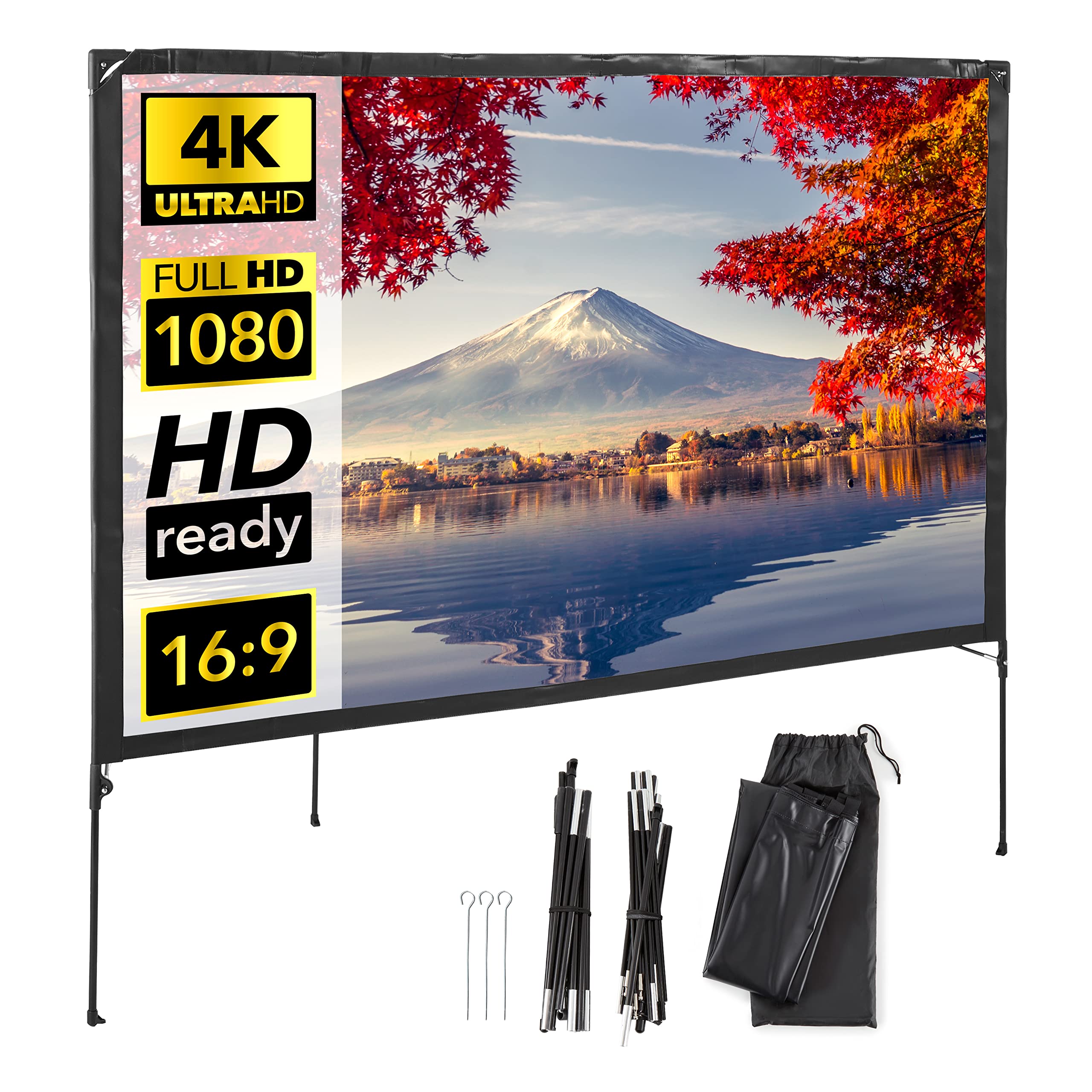 Outdoor Movie Screen Frame Modern Innovations 80 Inch HD Outdoor Movie