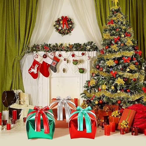Miniatura 10 de Skylety 8 globos de papel de aluminio con forma cuadrada de Navidad, caja de regalo, globo de aluminio para decoración de fiesta de cumpleaños, 24