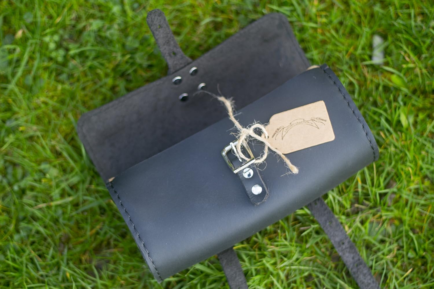 Bicycle Saddle Bag Genuine Leather BLACK Vintage Style BROO-BL