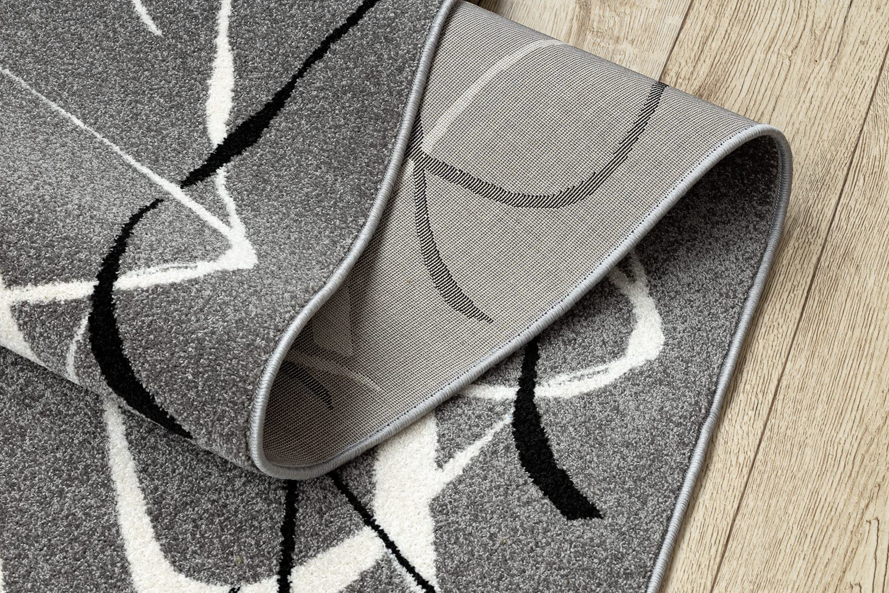 rugsx Tapis de Couloir Silver Choco pour la Cuisine, Le Hall, Le Couloir, l'entrée, Solide, Moderne, Gris 90x260 cm