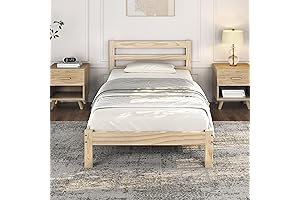 Yaheetech Twin Bed Frame: Solid Pine Wood Bed for Enhanced Sleep and Style