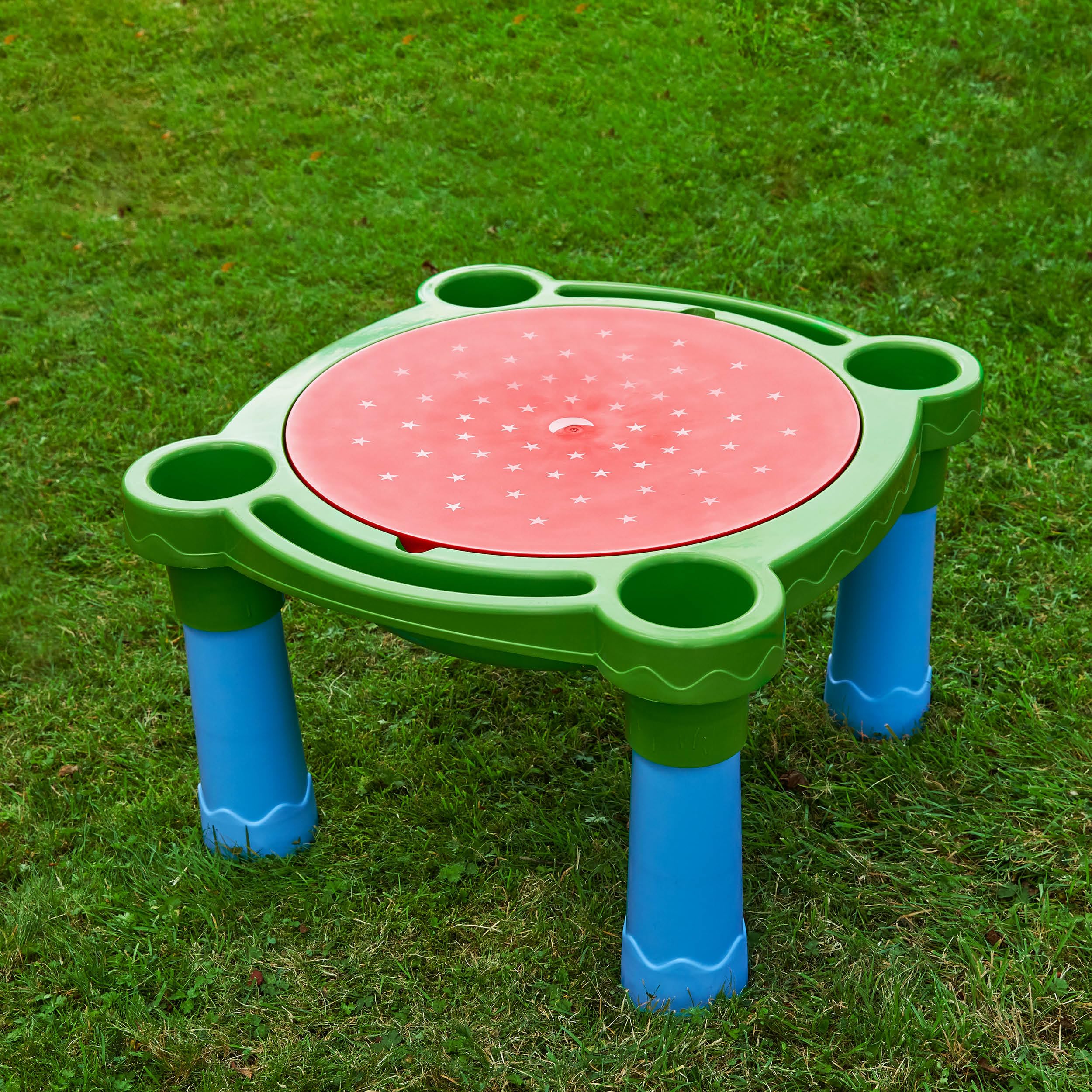 Palplay Table d’Activités Enfants – Bac Sable et Eau 2 Compartiments – Surface Amovible Multi-Usage – Jusqu’à 4 Enfants – Plastique Résistant UV – Dès 2 Ans