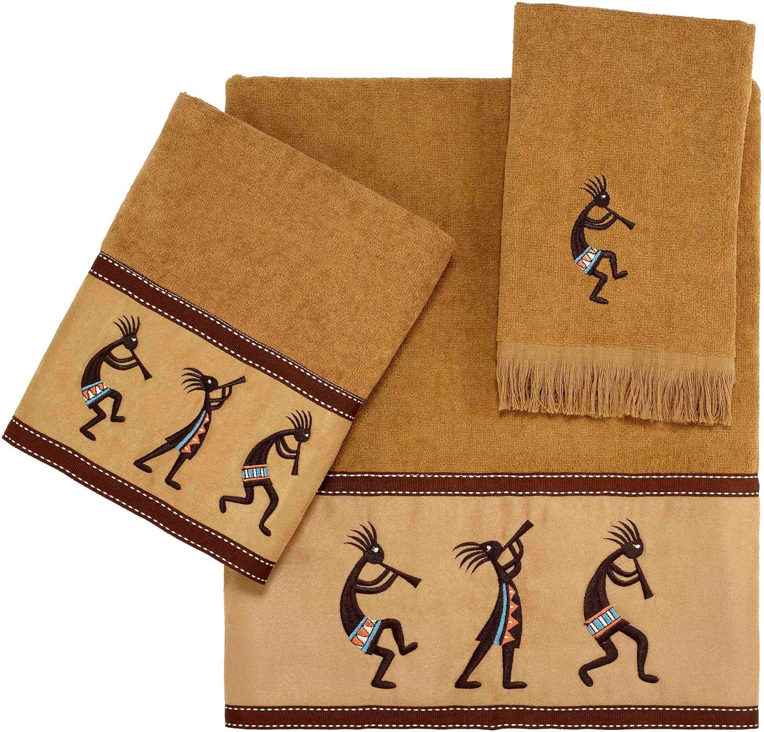 Avanti Linens - 3pc Towel Set, Soft & Absorbent Cotton Towels (Kokopelli Collection)