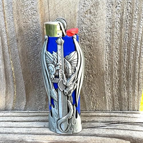 Miniatura 4 de Dragon and Sword - Funda de metal para encendedor J6 de tamaño estándar BIC