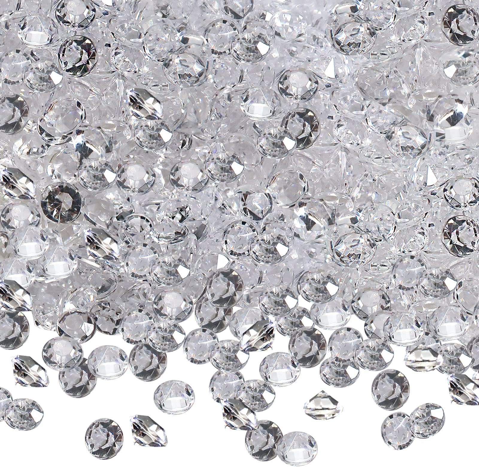 TOAOB 1000 Pieces 6mm Clear Tiny Acrylic Table Scatter Crystals Acrylic Diamonds Rhinestones for Table Decorations Wedding Decoration Bridal Shower Decoration