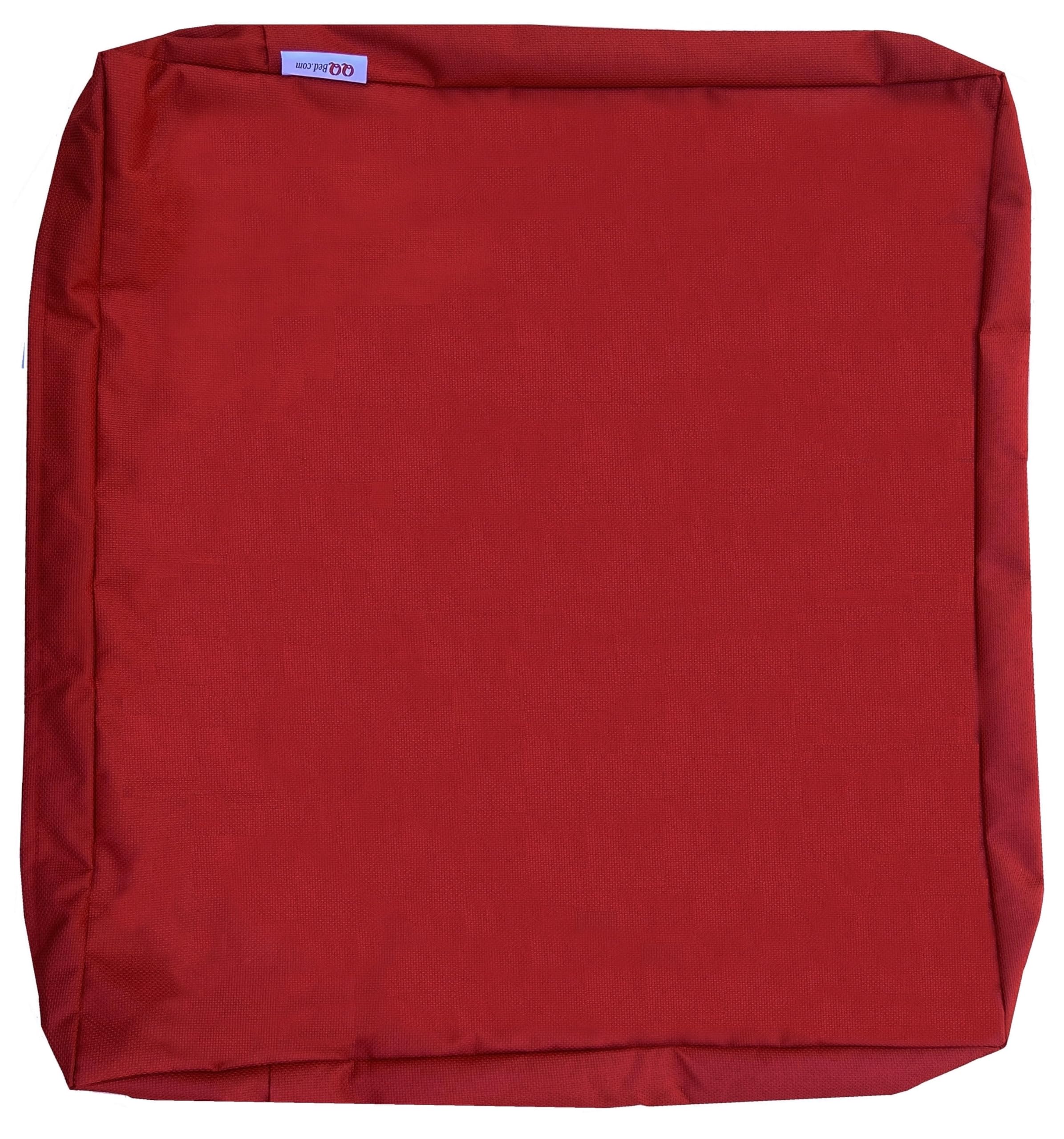 QQbed 2 Pack 20X18X4 Inch Outdoor Cushion Pillow Washable Replacement Covers Only with Zipper (Savvy Red Color) for Patio Furniture, Sofa, Loveseat,