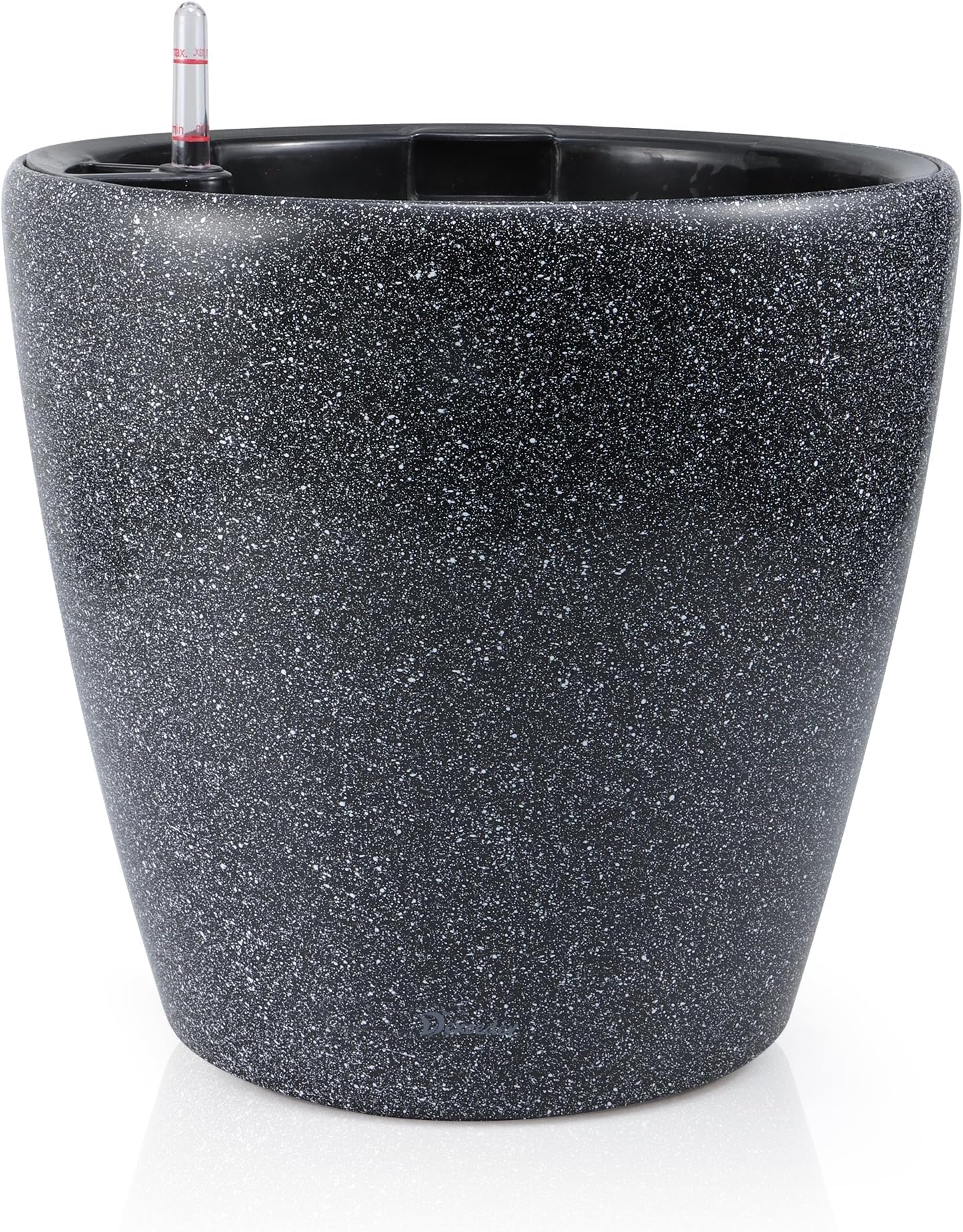 Dexceder 18x17 Self Watering Planter with Wheels Indoor Outdoor, Inner Pot Design, Thickened Large Floor Standing Flower Plant Pot with Water Level Indicator (Stone Matte)