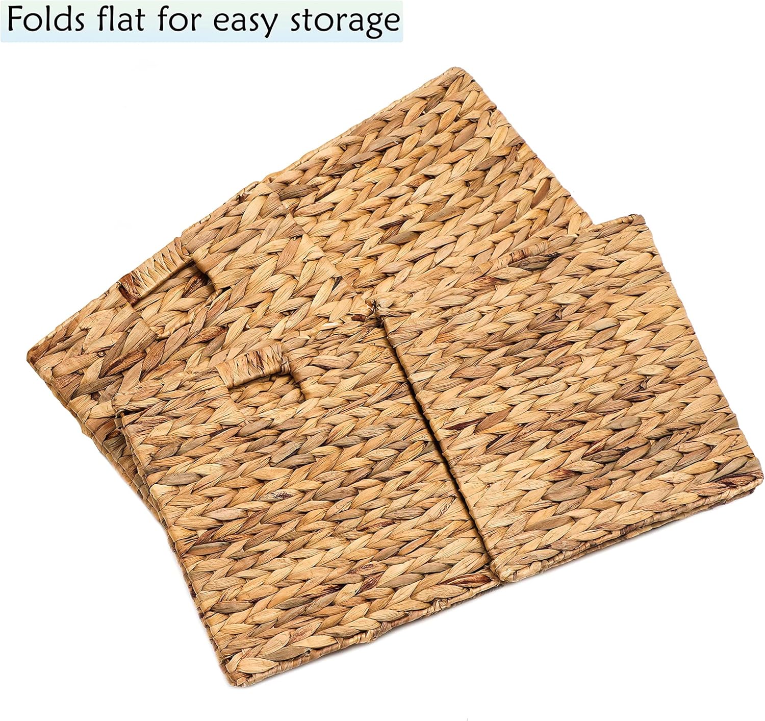 Trademark Innovations Foldable Hyacinth Storage Baskets with Iron Wire Frame (Set of 4) & Basket with Iron Wire Frame By Trademark Innovations (Set of 2)