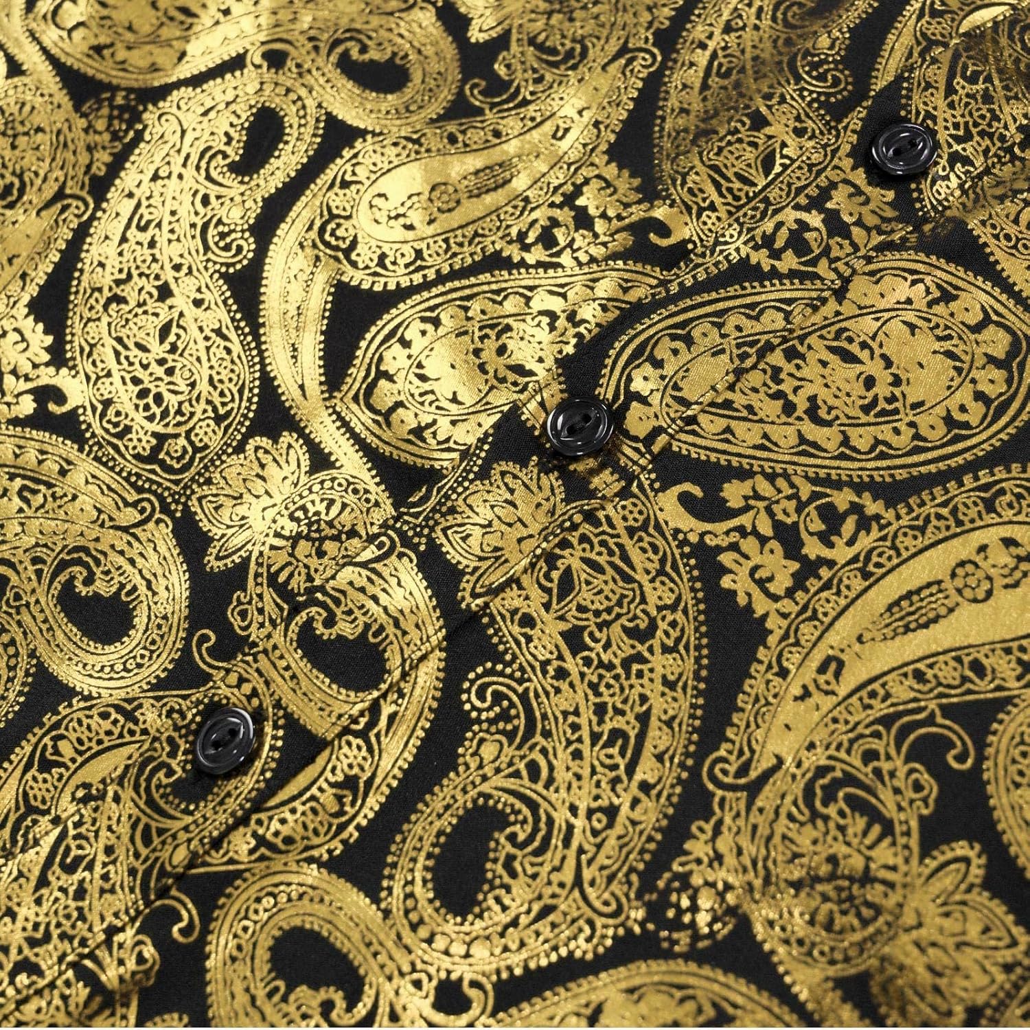 Men's 70s Disco Shirt Paisley Retro Floral Top Long Sleeve Casual Party Dress Shirts - Image 6