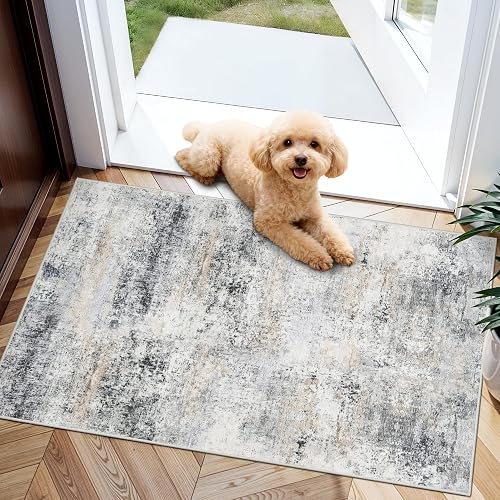 HILORUUG 2x3 Washable Blue Grey Runner