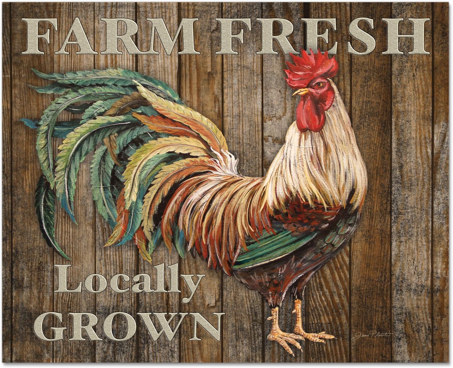 CounterArt 'FARM FRESH ROOSTER' Glass Cutting Board, 15 x 12"
