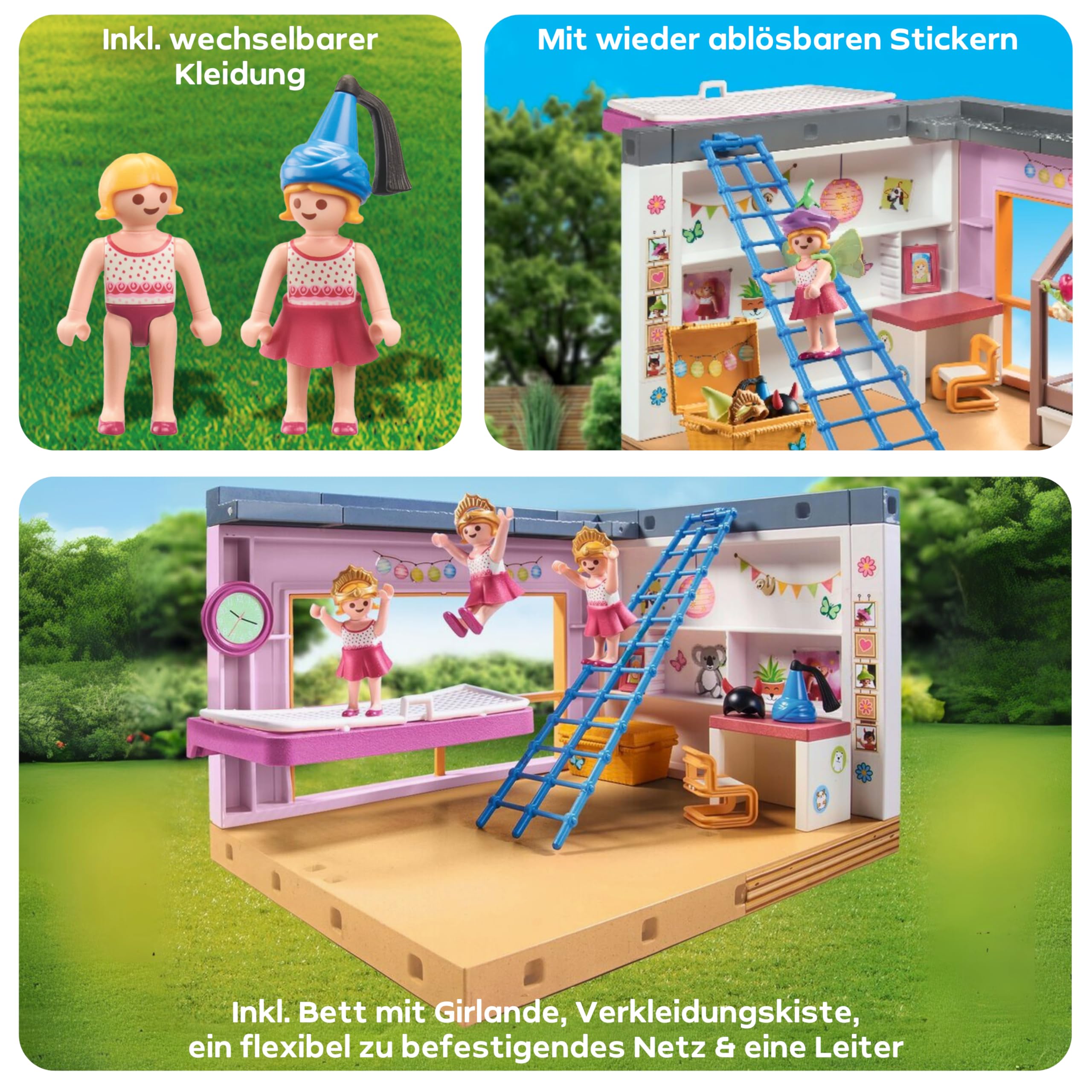 PLAYMOBIL MyLife 71610 Kinderzimmer, inklusive Einer Mädchenfigur und einem Stickerbogen, zu über 80 % aus recycelten und biobasierten Materialien, vielfältiges Spielzeug für Kinder ab 4 Jahren