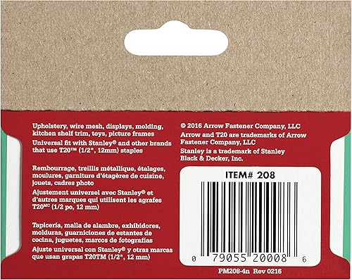 Miniatura 5 de Arrow Fastener 208 - Grapas T20 de 12 pulgadas, 1000 por paquete