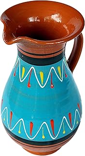 Cactus Canyon Ceramics Spanish Terracotta 2 Quart Pitcher, Blue