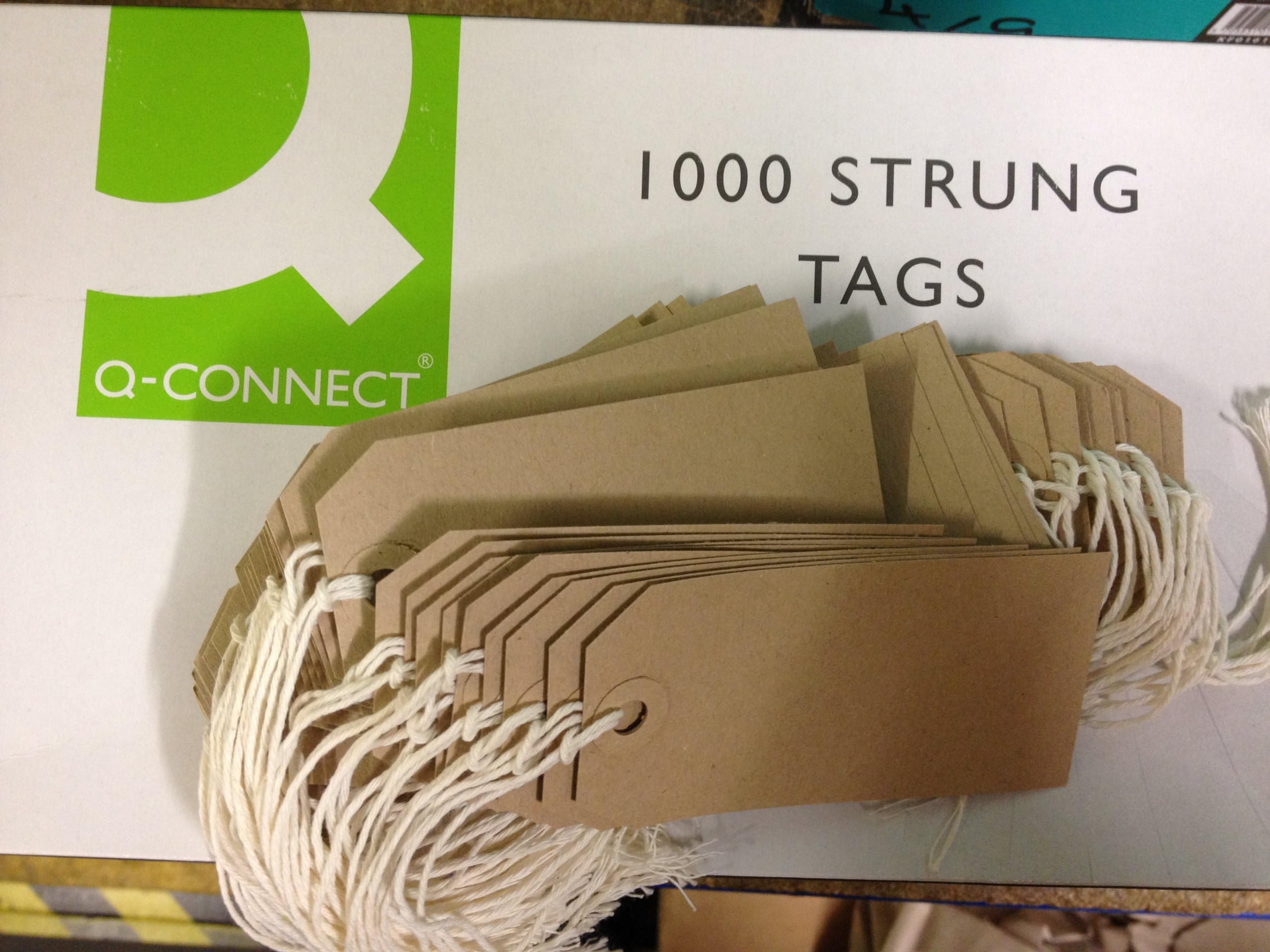 100 x Manilla Buff Strung Tags Tickets 96mm 48mm Luggage Labels