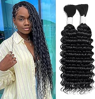 Human Braiding Hair for Boho Braids 100g 20 Inch Deep Wave Bulk Human Hair