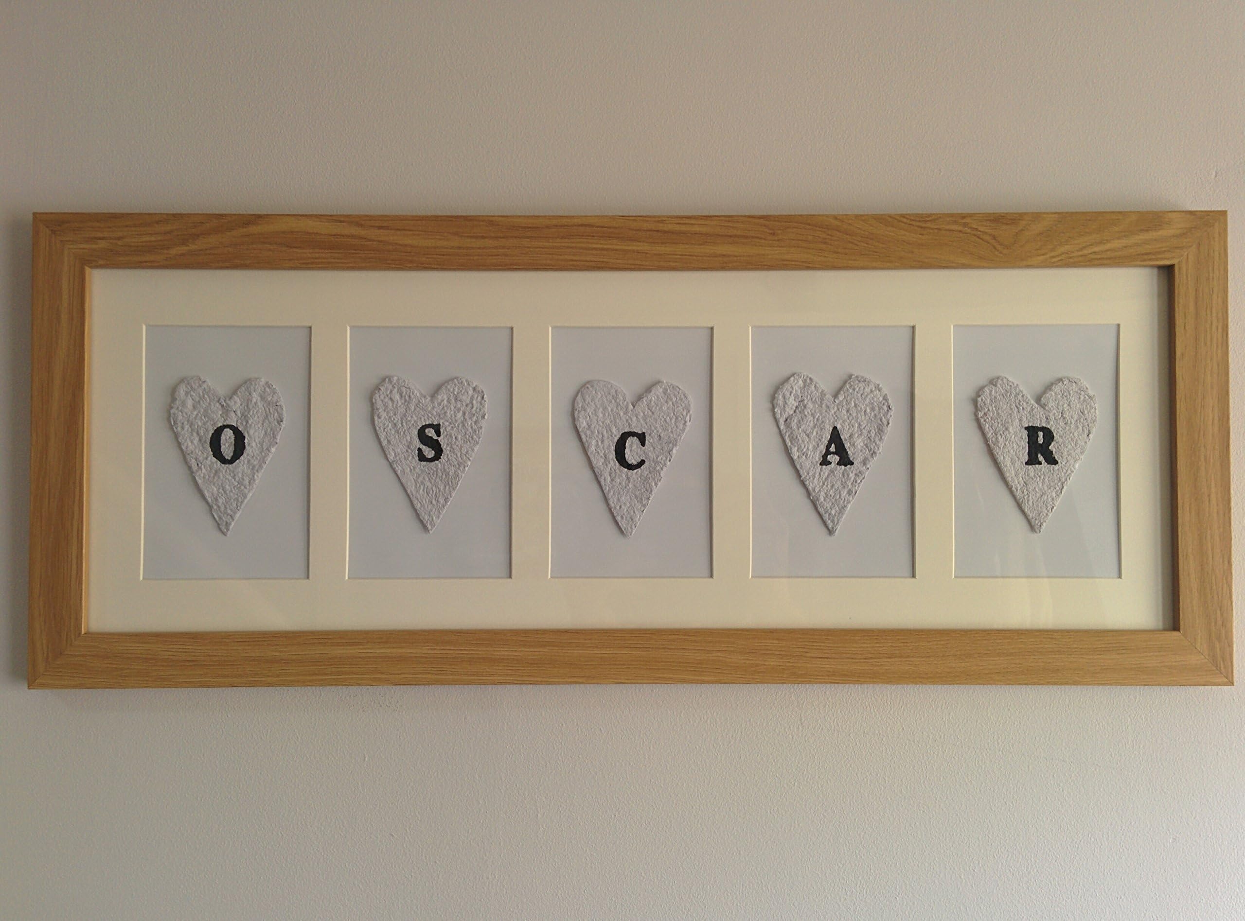 Personalised Paper Hearts Frame - Child's Name