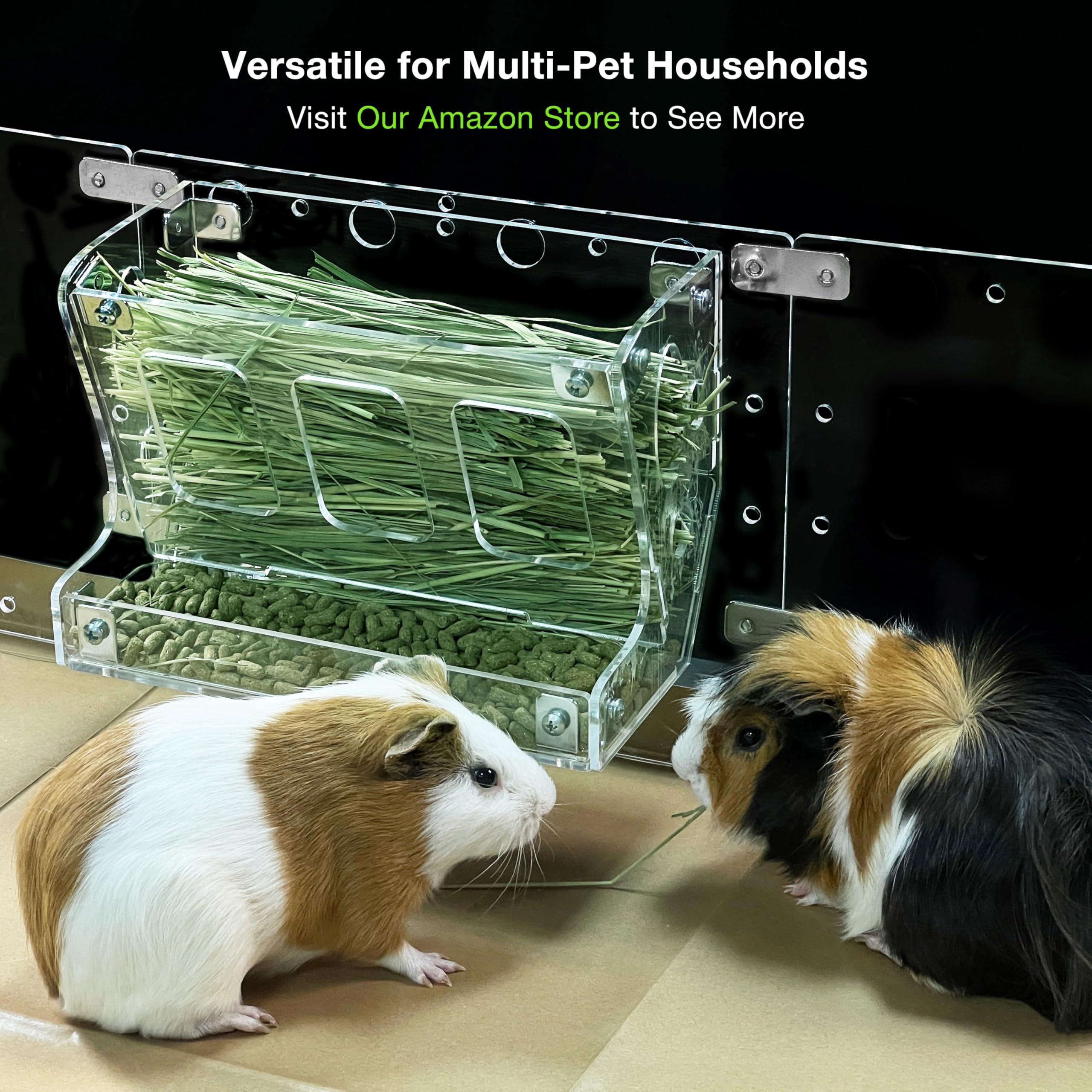 GuineaLoft™ 2-in-1 Hay & Food Feeder for Guinea Pigs, Rabbits & Small Pets – No-Waste Hay Rack with Dual-Compartment Bowl, Easy Cage Mount, Space-Saving Design - image 5