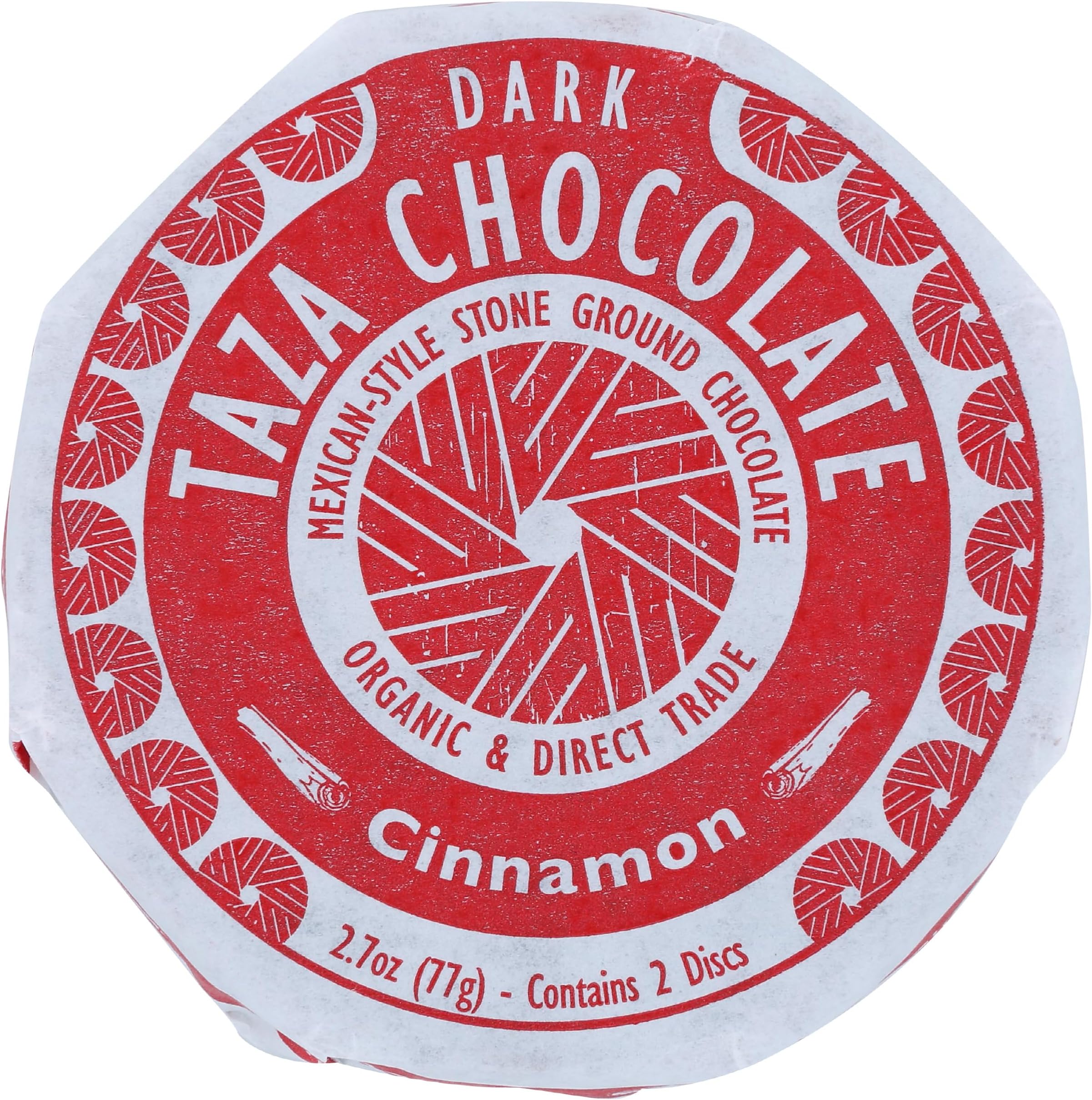 Organic Mexicano Disc 50% Dark Chocolate, Cinnamon, 2.7 Ounce (1 Count), Vegan