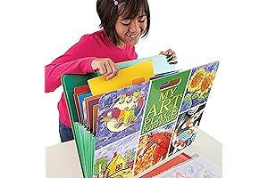 HearthSong Art Place Portfolio XL for My Art Portfolio, 8 Color Coded Expandable Accordion Files