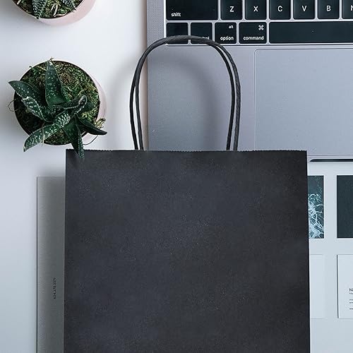 Miniatura 5 de Nexmint Bolsas de papel kraft de 8 x 10.5 pulgadas, bolsas de regalo con asa para cumpleaños, vacaciones, regalos, recuerdos de fiesta, venta al por