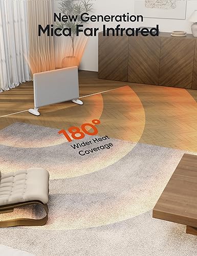 Miniatura 3 de Ballu Calentador de espacio infrarrojo de mica para uso en interiores, calentador de panel de habitación grande con termostato programable, control