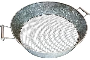 Benjara 4 x 19 x 15.75 in. Round Galvanized Steel Garden Sifter