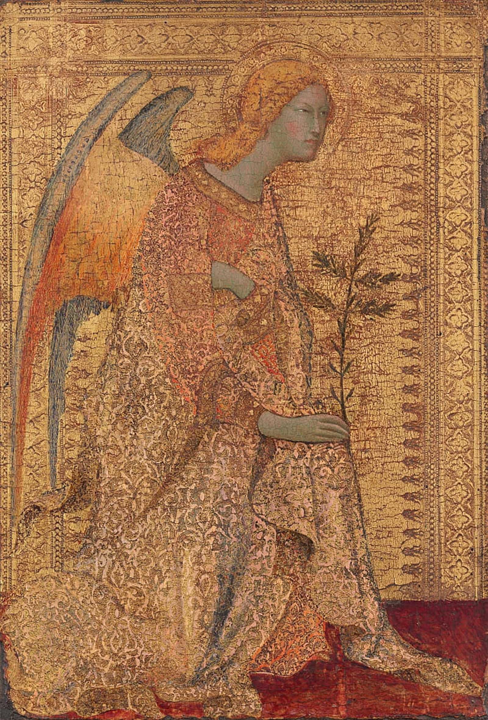 SERENDIPITP Vintage Picture Print on Canvas Wall Art Poster the Angel of the Annunciation by Simone Maritini Artwork Print Poster for Wall Decor 60x90cm