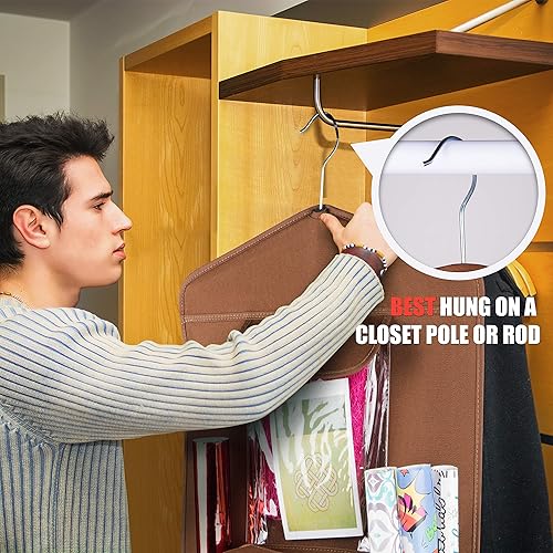 Miniatura 2 de Regal Bazaar Bolsa de regalo colgante de doble cara y organizador de papel de regalo (marrón)