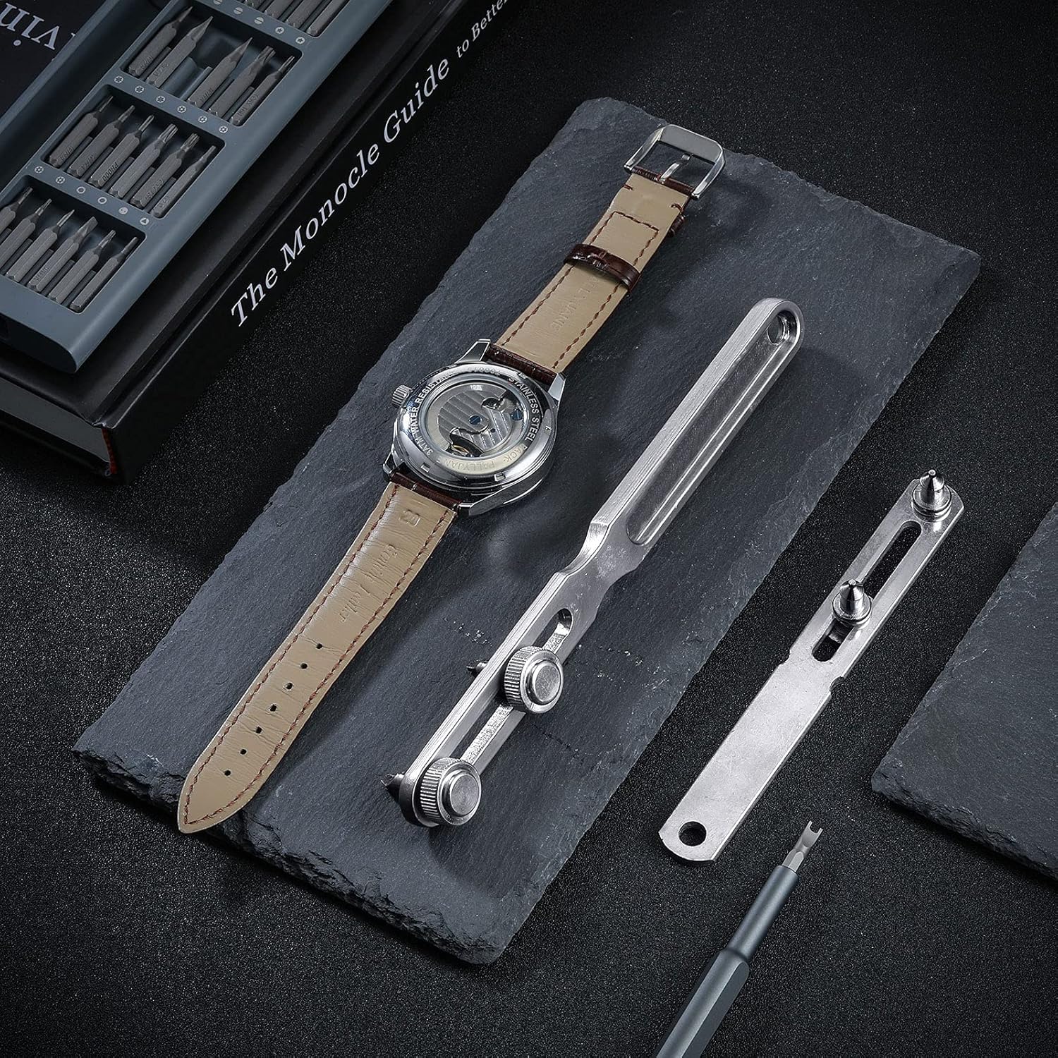 2 Piece Adjustable Watch Back Case Opener Kit Stainless Steel 58 mm and 50 mm Alloy Wrench Type Watch Back Cover Opener Watch Back Remover Tool for Battery Replacement Watch Repair : Clothing, Shoes & Jewelry