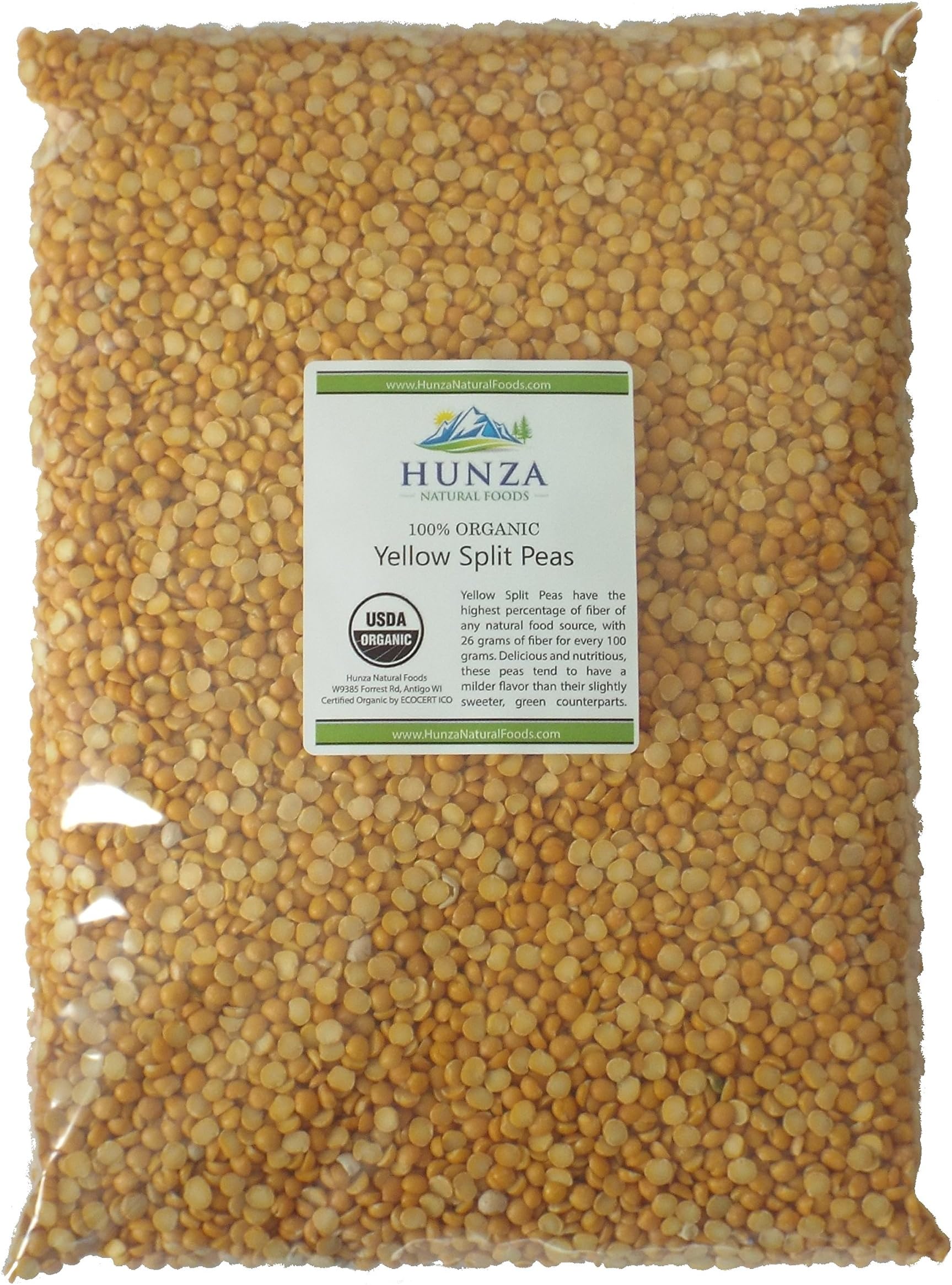 Hunza Organic Yellow Split Peas (5 lbs)
