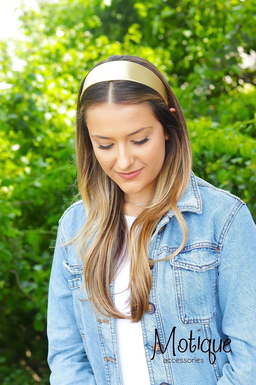 Champagne 2 Inch Wide Satin Headband (Set of 12)