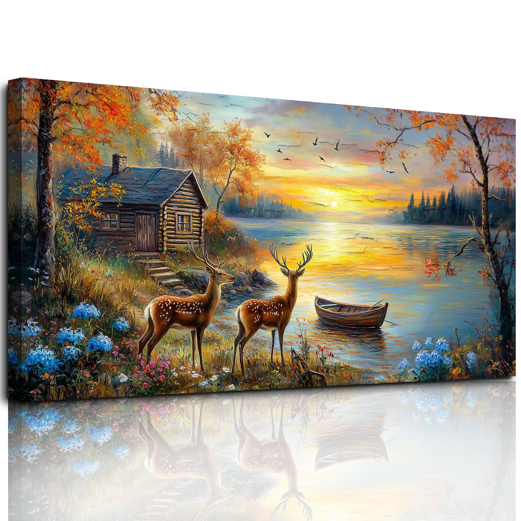 hyidecorart Modern Canvas Wall Art Landscape Picture Living Room 24x48 in