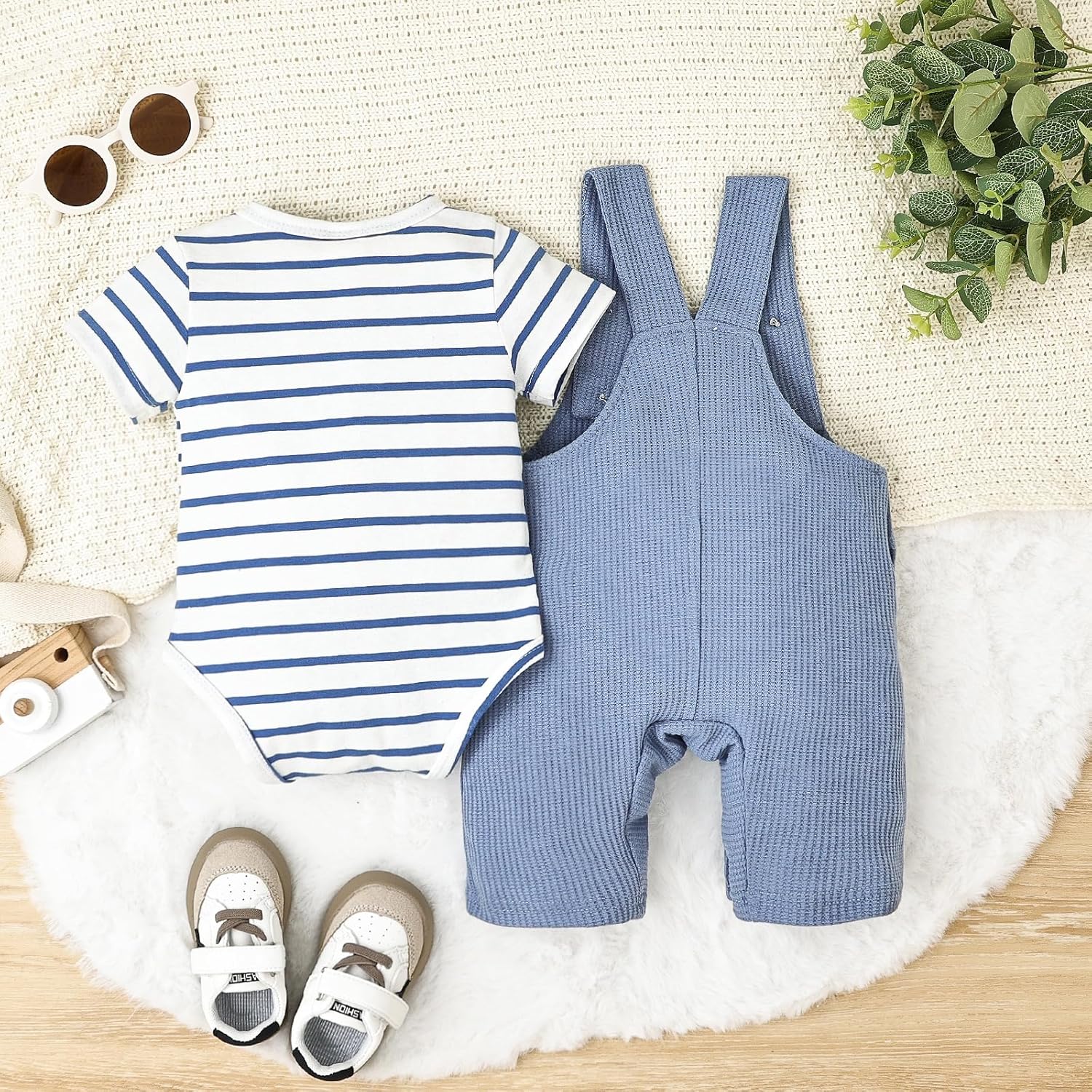 Baby Boy Clothes Infant Summer Outfits Short Sleeve Striped Romper Cute Cartoon Dog Overall Pants Set 2pcs 0-18 Months