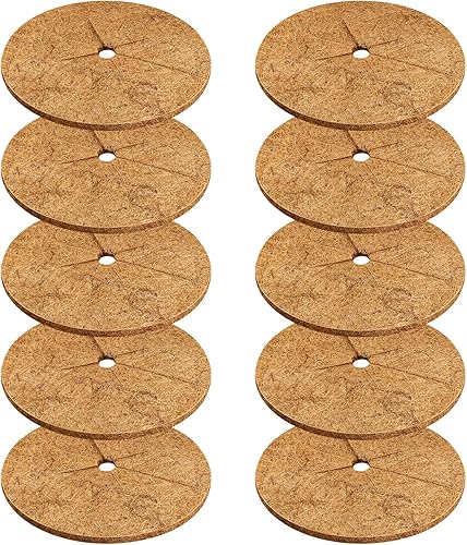 Legigo 10 alfombrillas protectoras para anillos de fibra de coco de 11.8 pulgadas, forro de coco para cubierta de plantas de disco, tapetes para