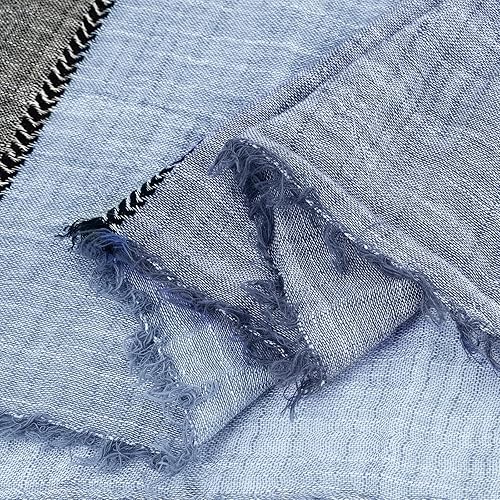 Miniatura 6 de GERINLY Bufanda de verano con bloques de color para hombres, cuello largo, chal urbano, bufanda de regalo para hombres