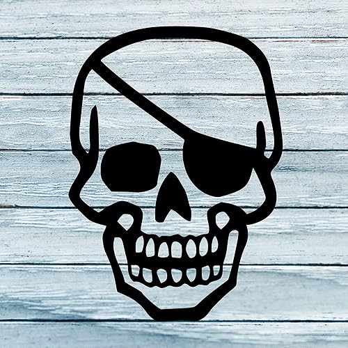 Calcomanía de pared de calavera Calcomanía de vinilo de cabeza de huesos piratas Vaso para laptop botella de cocina ventana de automóvil