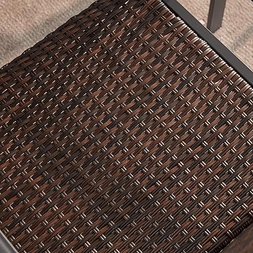 Miniatura 7 de VICLLAX Juego de 4 sillas de comedor para exteriores, sillas de patio con reposabrazos para jardín, sillas de mimbre para exteriores, silla de